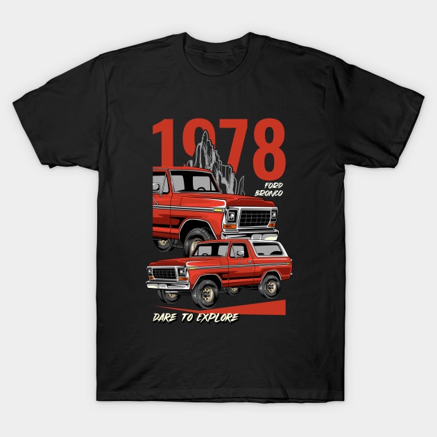 1978 Bronco 4X4 Car T-Shirt by milatees